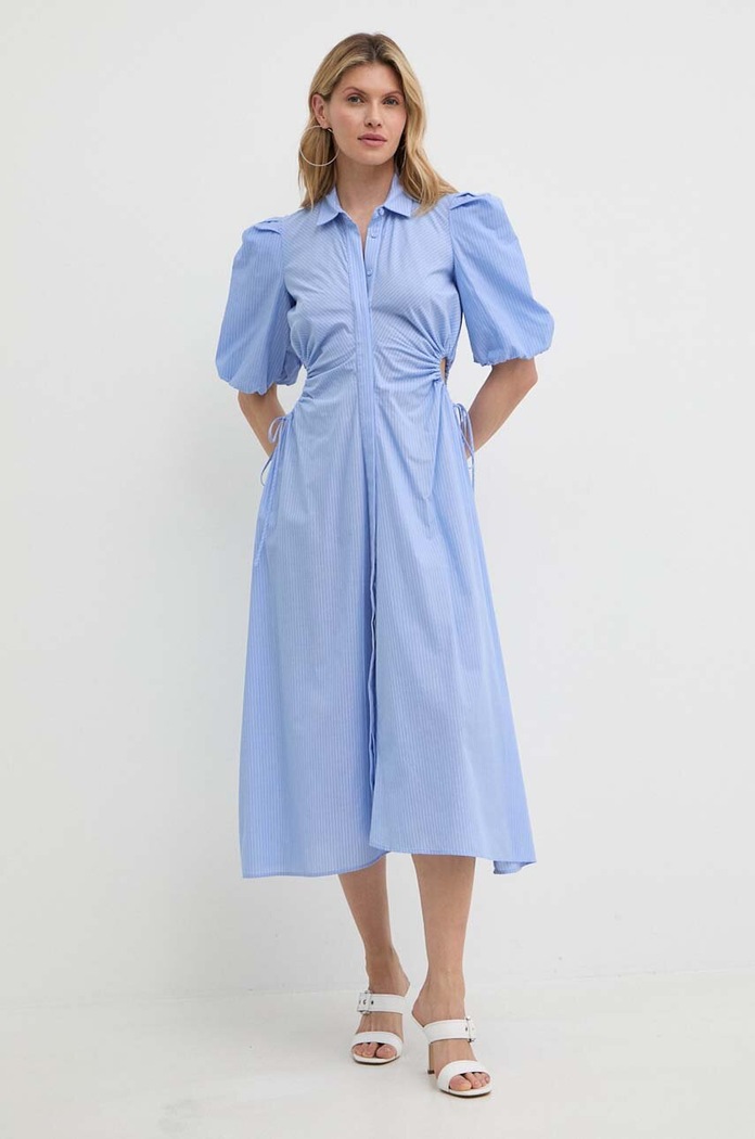 Βαμβακερό φόρεμα Bardot STRPE STRPE 57347DB3.BLUE.STRPE μπλε SS24
