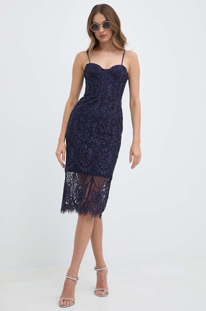 Šaty Bardot FLORENCE čipka tmavomodrá 58401DB.NAVY
