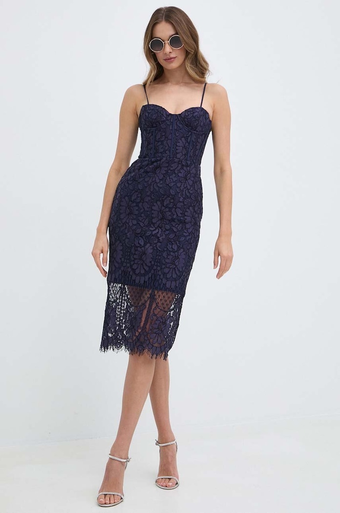 Šaty Bardot FLORENCE čipka tmavomodrá 58401DB.NAVY
