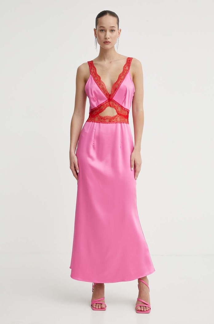 Φόρεμα Never Fully Dressed απλικέ ροζ NFDDR1246.Pink