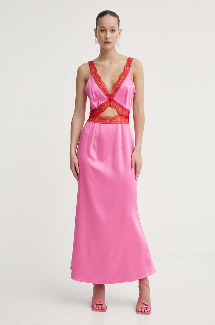 Φόρεμα Never Fully Dressed απλικέ ροζ NFDDR1246.Pink