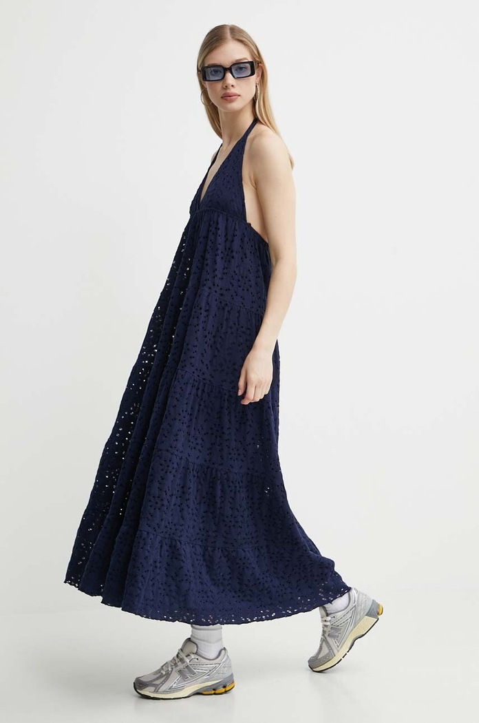 Šaty Desigual TORONTO s elastanom tmavomodrá 24SWVK46