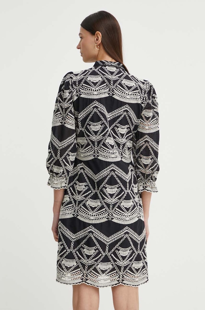 Odzież Bruuns Bazaar sukienka bawełniana ArvensisBBAbami dress BBW3919 czarny