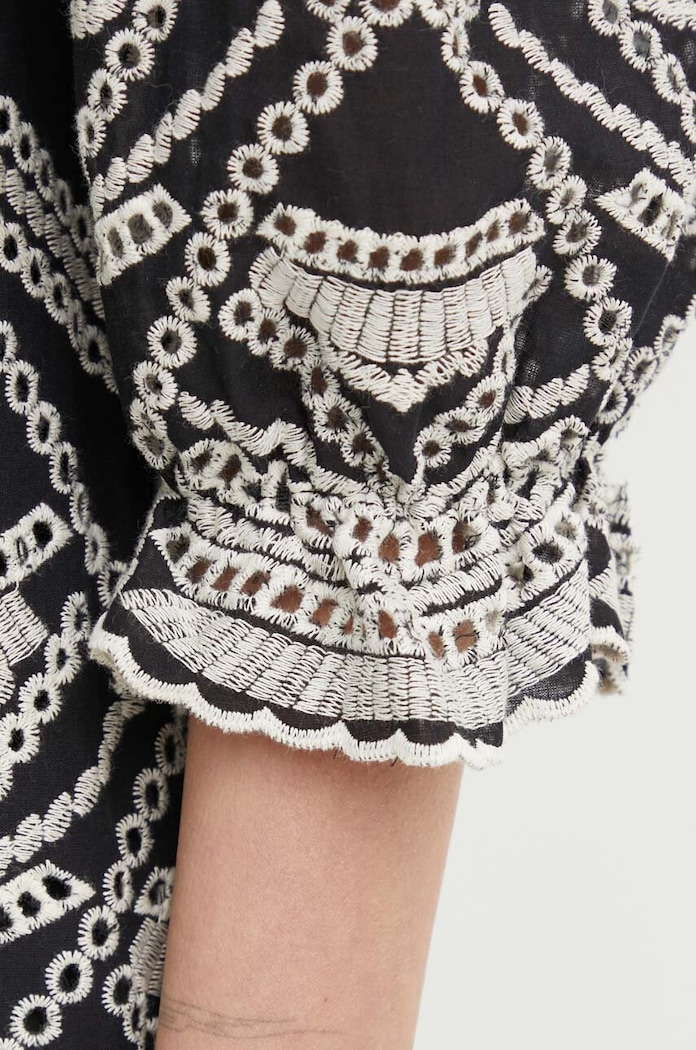 Bruuns Bazaar sukienka bawełniana ArvensisBBAbami dress BBW3919 czarny