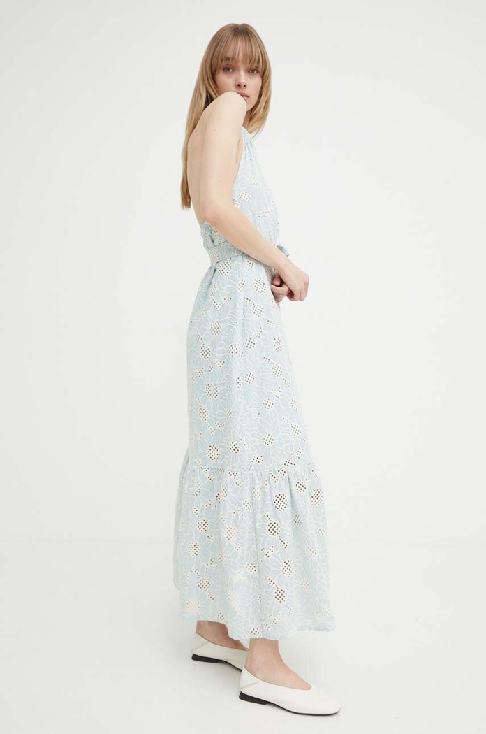Bombažna obleka Bruuns Bazaar WoodbineBBKaia dress modra BBW3949