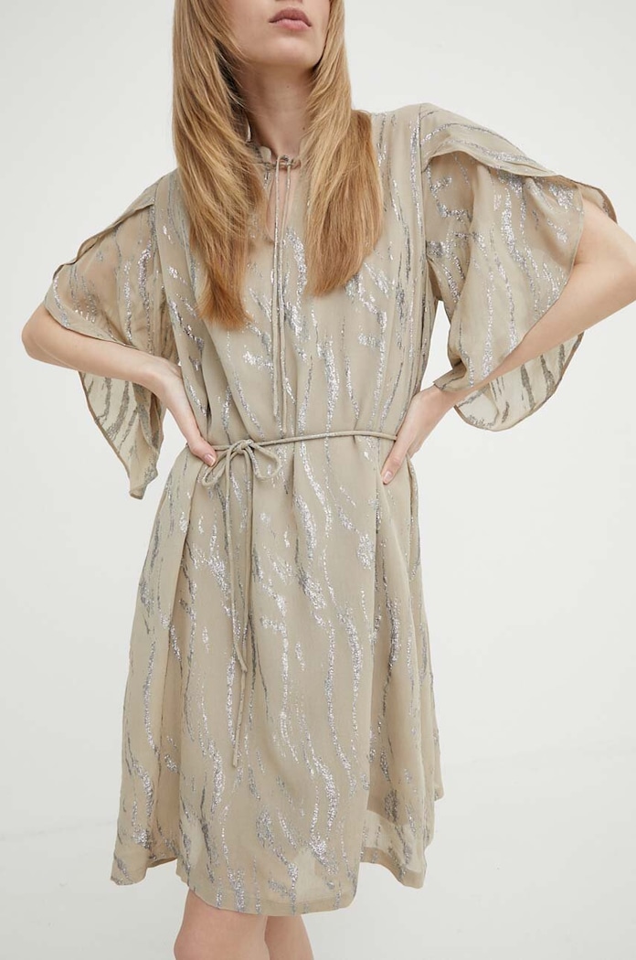 Šaty Bruuns Bazaar OdiaBBParez dress látka béžová BBW3953