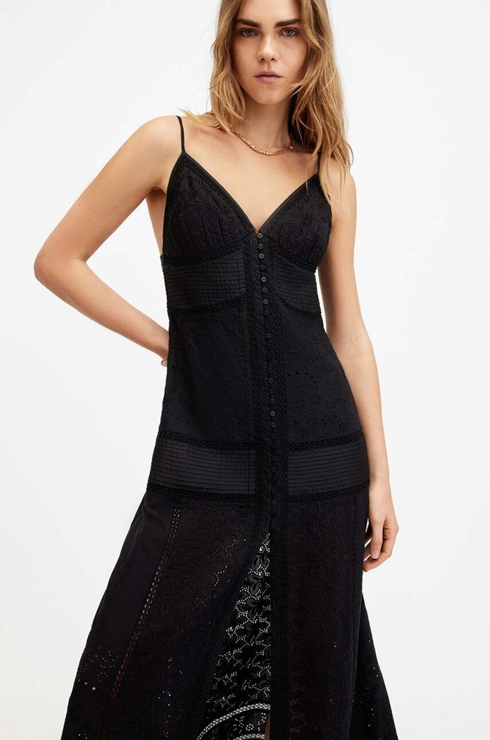 AllSaints sukienka DAHLIA EMB DRESS W083DA czarny AW24