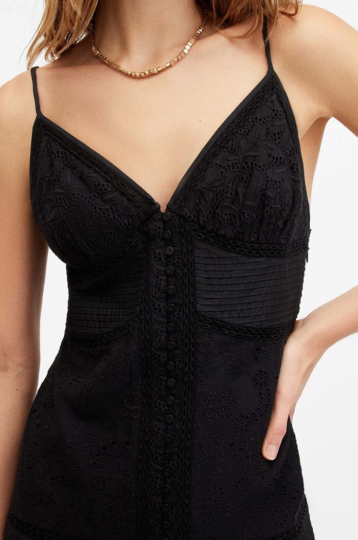 Odzież AllSaints sukienka DAHLIA EMB DRESS W083DA czarny