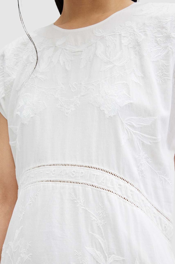 Oblečení Bavlněné šaty AllSaints GIANNA EMB DRESS WD588Z bílá