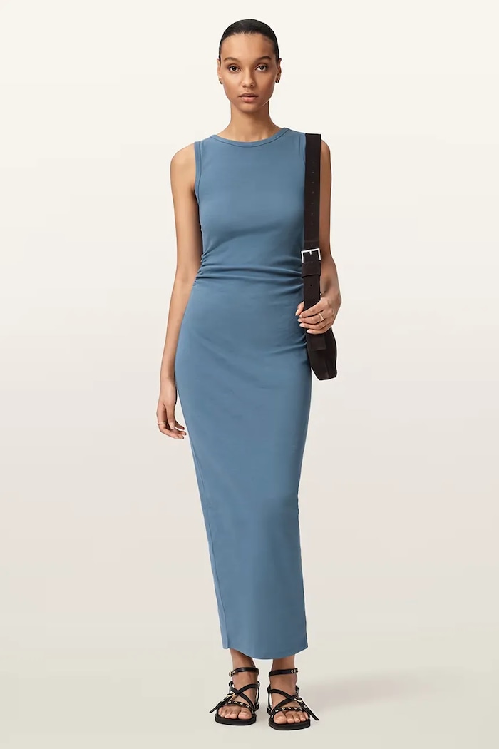 AllSaints letné šaty s bavlnou KATARINA DRESS W009DA