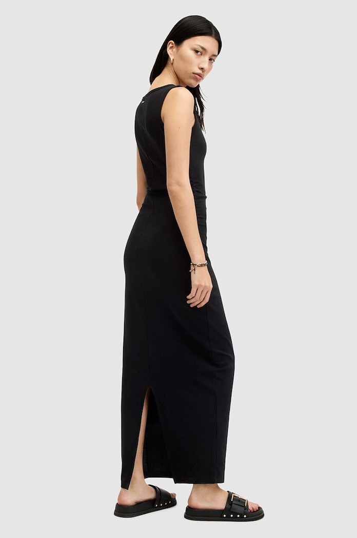 AllSaints sukienka letnia z bawełną KATARINA DRESS czarny W009DA