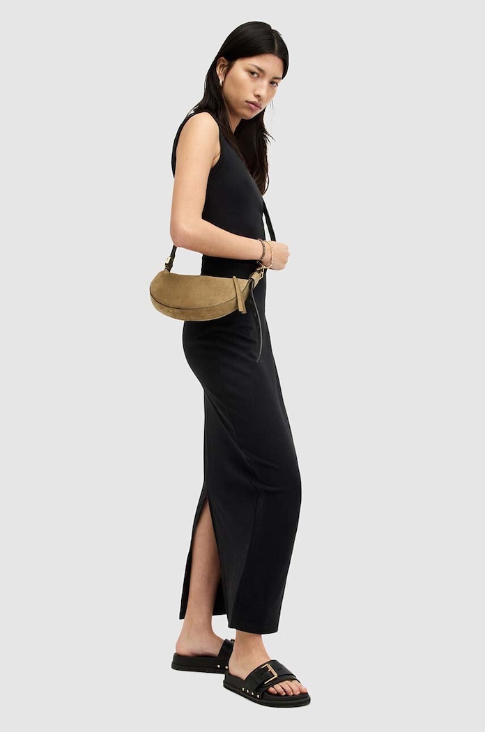 AllSaints sukienka letnia z bawełną KATARINA DRESS W009DA czarny
