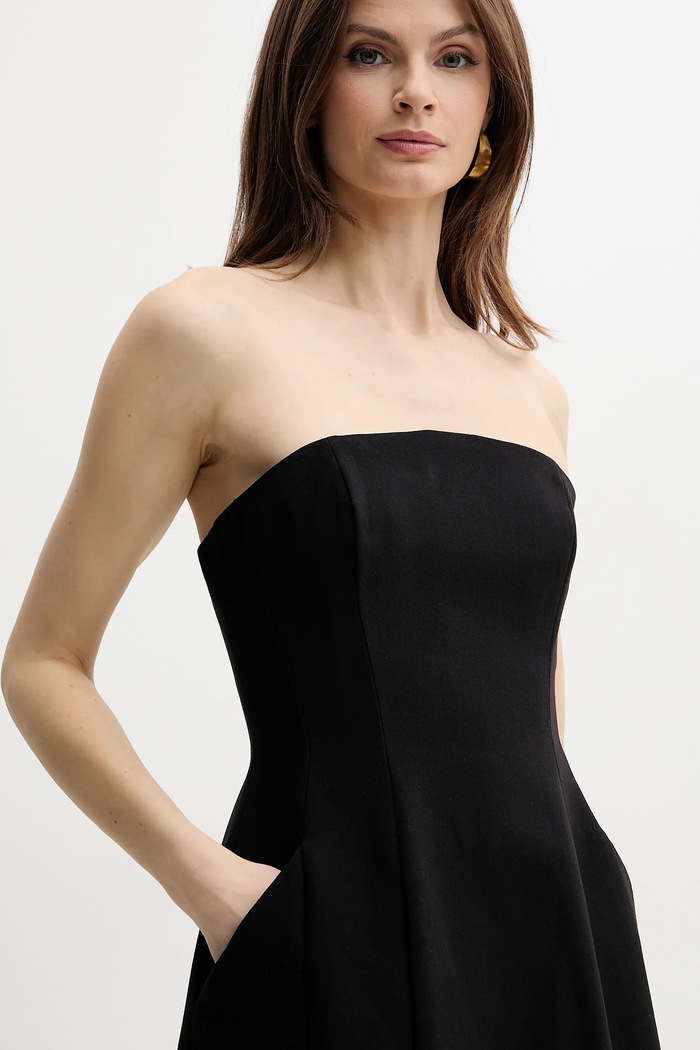 Rochie evazată KAROLINE Bardot 59333DB negru
