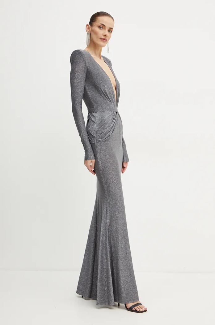 Šaty Elisabetta Franchi AB63042E2.NORBLIN stříbrná SS24