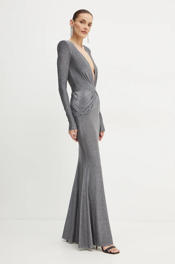 Šaty Elisabetta Franchi AB63042E2.NORBLIN stříbrná SS24