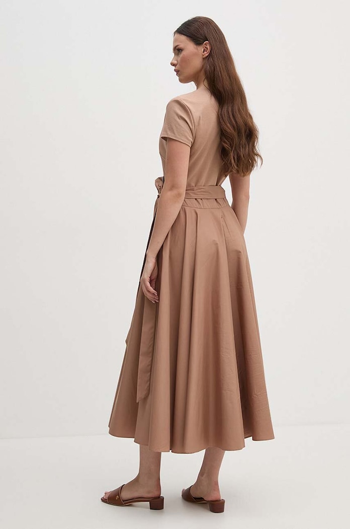 Sandro Ferrone rochie din bumbac SFS18XBDRAGUSA bej SS24