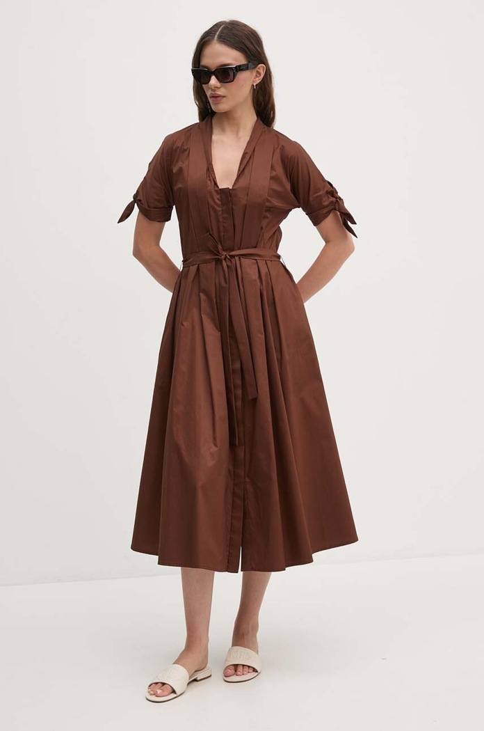 Sandro Ferrone rochie din bumbac SFS31XBDSAVONAROLA maro SS24