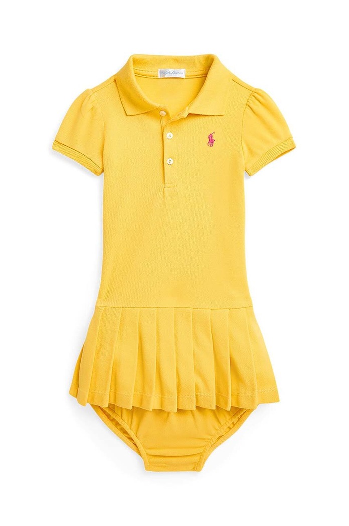 Dětské bavlněné šaty Polo Ralph Lauren mini žlutá 310925712001