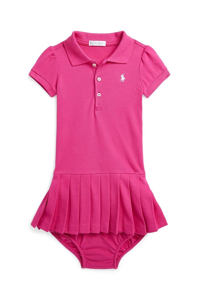 Polo Ralph Lauren sukienka bawełniana niemowlęca bawełna różowy 310925712002