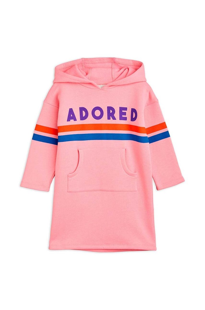 Dětské bavlněné šaty Mini Rodini 2415011928 růžová SS24
