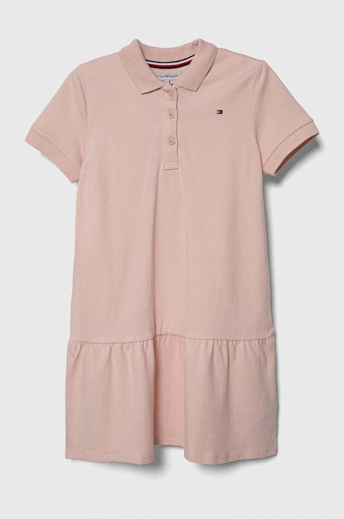 Tommy Hilfiger sukienka dziecięca z elastanem różowy KG0KG07777.128.176.PPYH