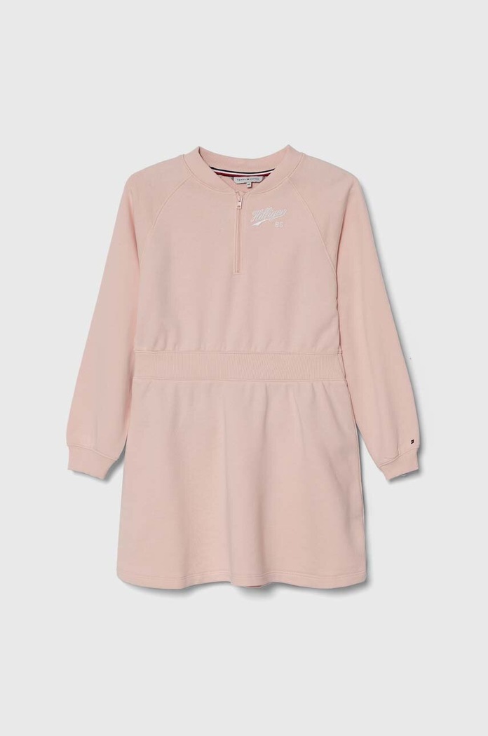 Otroška obleka Tommy Hilfiger Pletenina roza KG0KG07787.PPYH