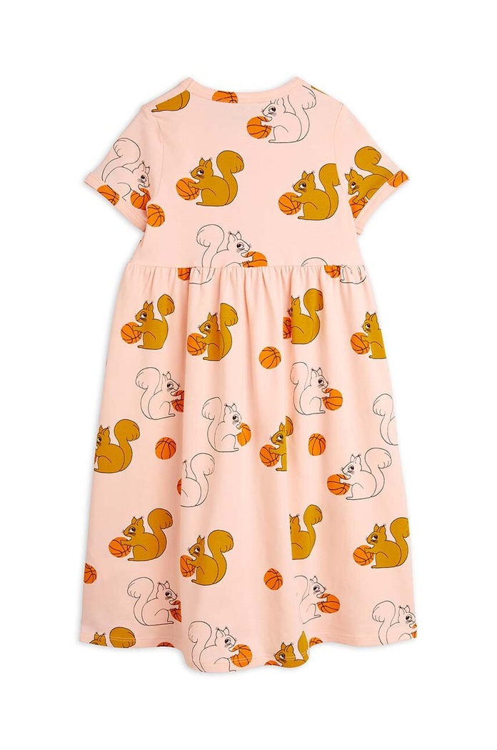 Mini Rodini sukienka dziecięca Squirrels 2425012728 różowy SS24