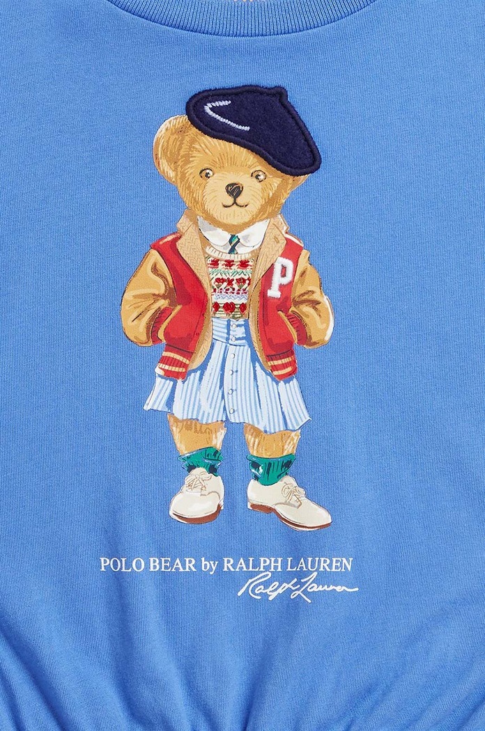 Dziewczynka Polo Ralph Lauren sukienka bawełniana dziecięca 312934978001 niebieski