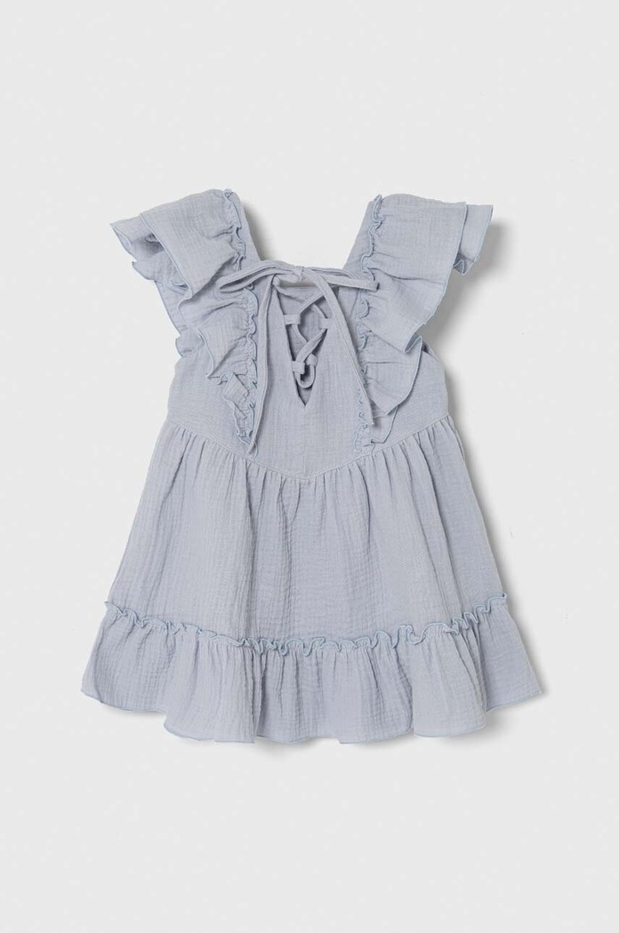Jamiks Rochie din bumbac pentru copii MASIMI.II.or.S.JLG201.G albastru SS24