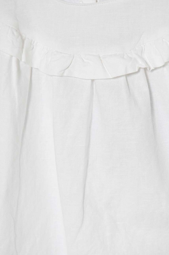 Dievča Dievčenské ľanové šaty United Colors of Benetton 4BE7GV01C.P.Seasonal biela