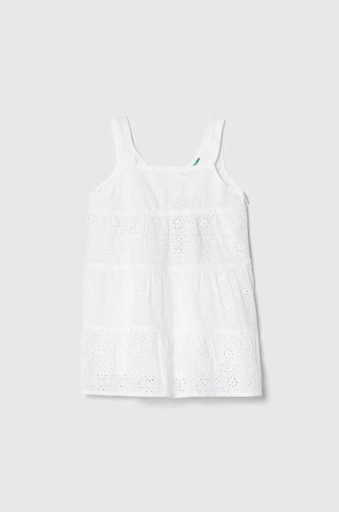 United Colors of Benetton sukienka bawełniana dziecięca bawełna biały 4ZRLGV01P.P.Seasonal