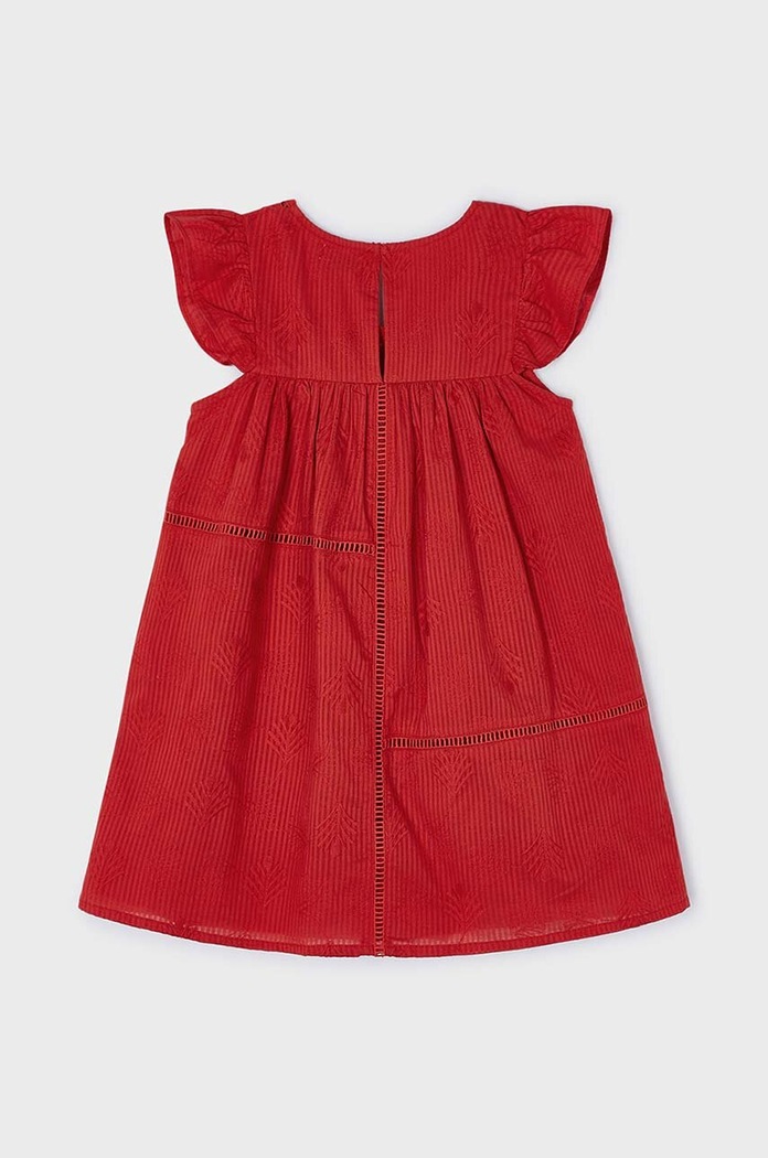 Παιδικό βαμβακερό φόρεμα Mayoral 3930.6F.Mini.PPYH μωβ SS24