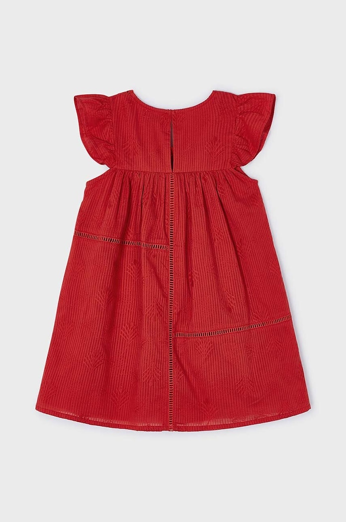 Παιδικό βαμβακερό φόρεμα Mayoral 3930.6F.Mini.PPYH μωβ SS24