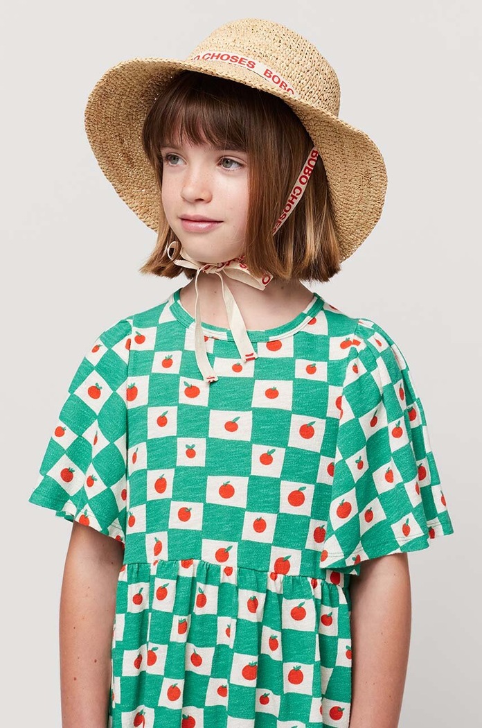 Bobo Choses rochie din bumbac pentru copii verde 124AC127