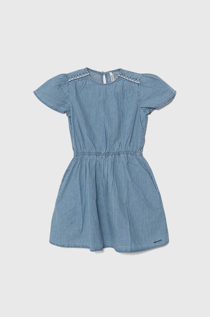 Pepe Jeans sukienka jeansowa dziecięca QUINCY bawełna niebieski PG951657