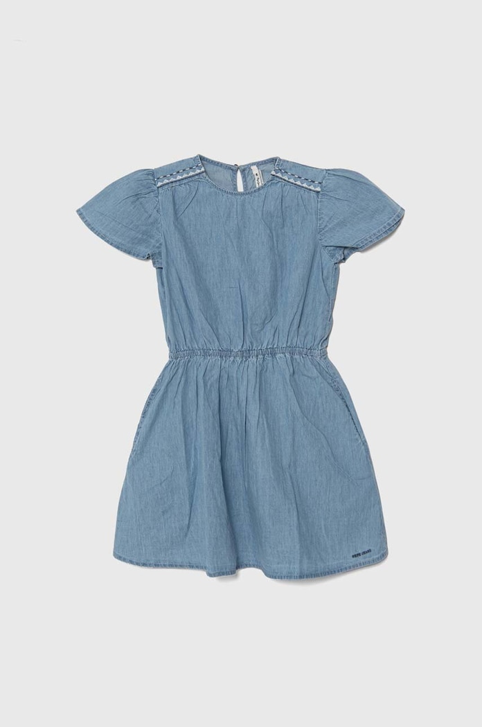 Pepe Jeans sukienka jeansowa dziecięca QUINCY bawełna niebieski PG951657