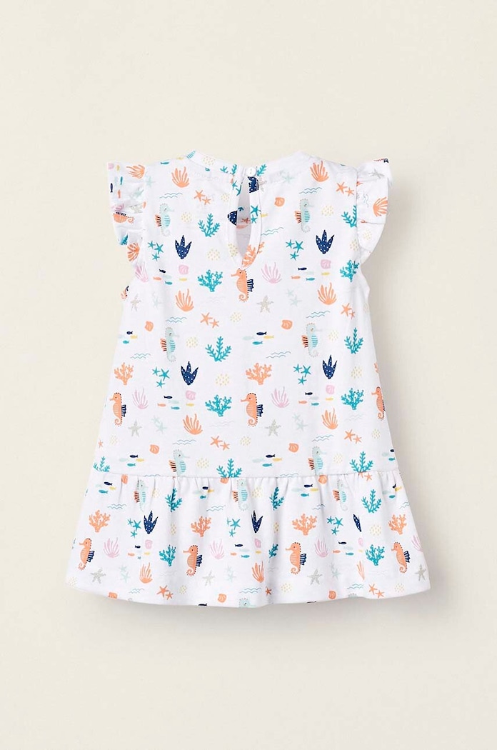Zippy Rochie din bumbac pentru bebeluși 3105960301 alb SS24