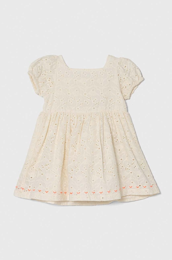 Dětské bavlněné šaty zippy 3105980301 béžová SS24