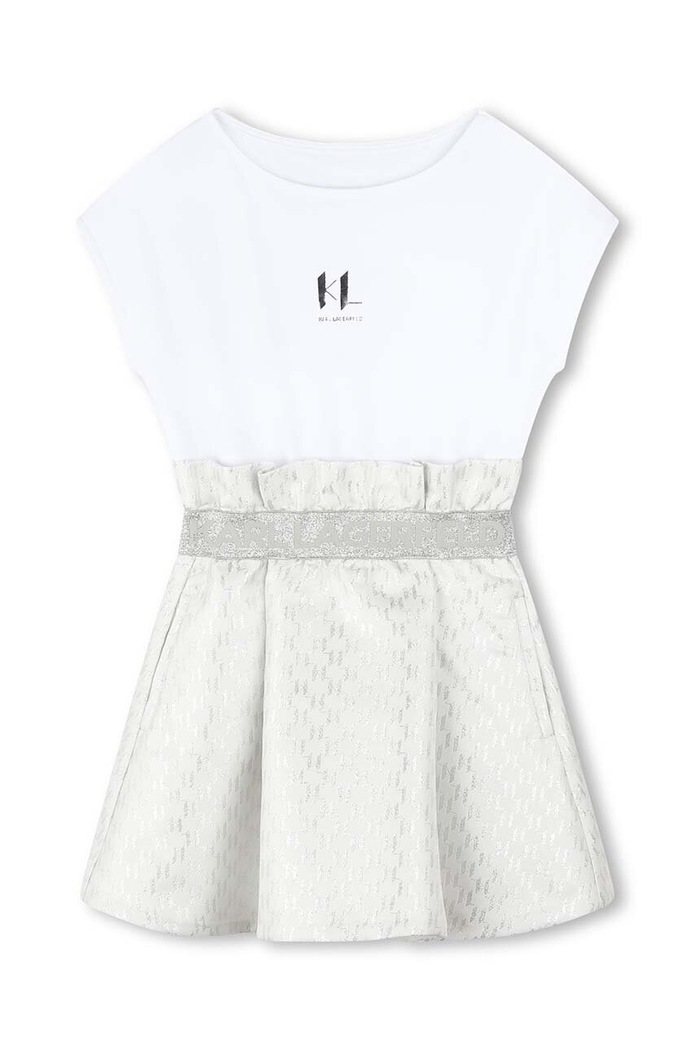 Karl Lagerfeld Dievčenské šaty Karl Lagerfeld Z30071.156.162 biela SS24