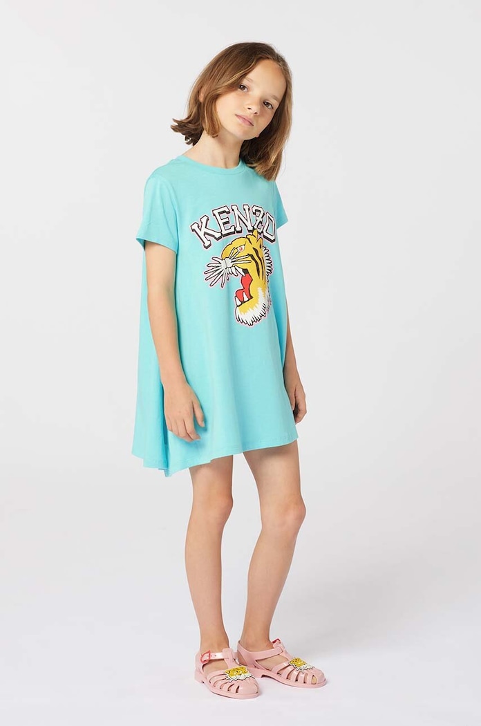 Kenzo Kids Детска памучна рокля Kenzo Kids син K60832.114.150
