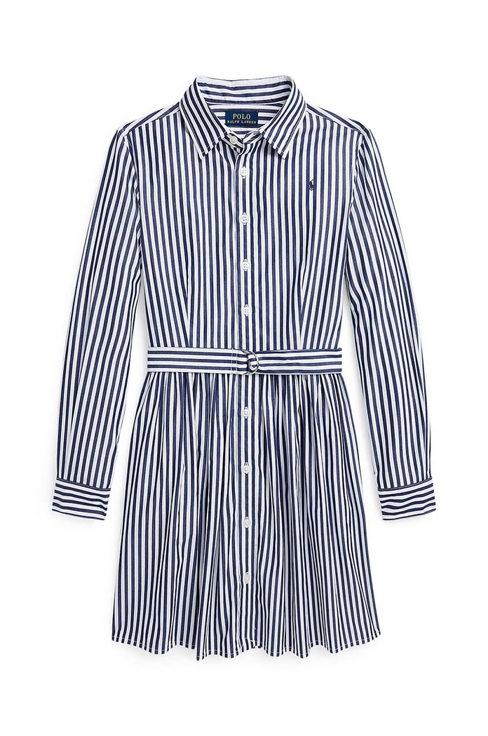 Polo Ralph Lauren sukienka bawełniana dziecięca wzorzyste niebieski 313934134003