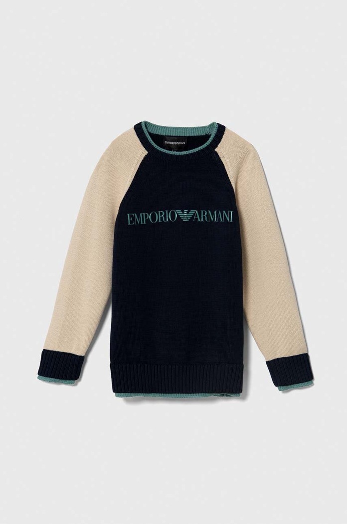Detský bavlnený sveter Emporio Armani tenká tmavomodrá 3D4M54.4MHIZ