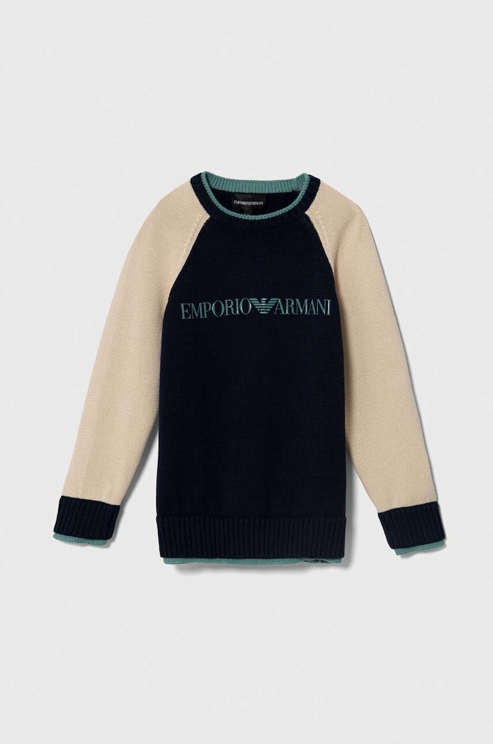 Detský bavlnený sveter Emporio Armani tenká tmavomodrá 3D4M54.4MHIZ