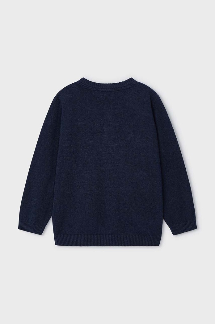 Mayoral sweter z domieszką lnu dziecięcy 3356.5C.Mini.PPYH granatowy SS24