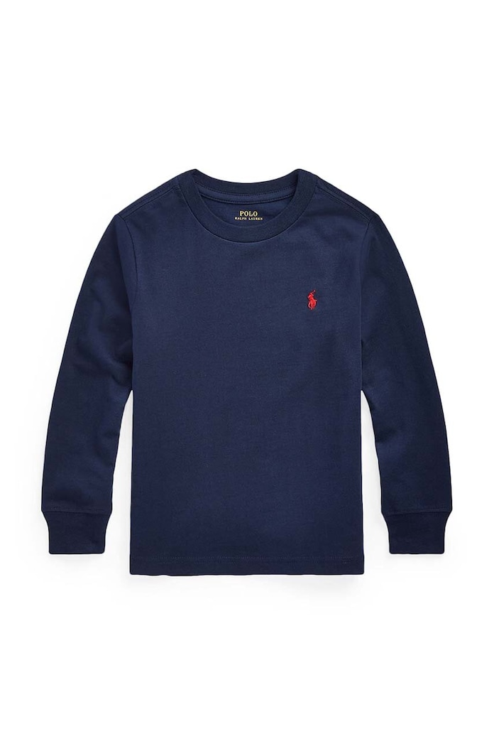Dětská bavlněná mikina Polo Ralph Lauren tenká námořnická modř 322843804002