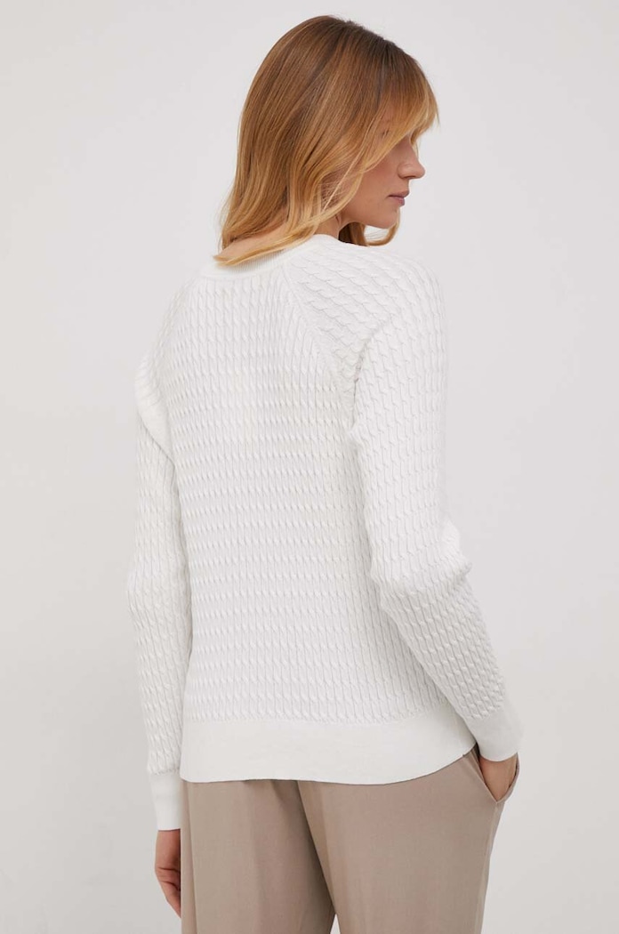 Ρούχα Βαμβακερό πουλόβερ Tommy Hilfiger WW0WW41142 λευκό