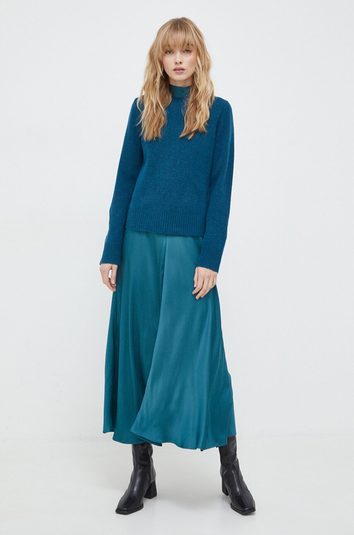 Samsoe Samsoe sweter wełniany CHARLOTTE F23400145 zielony SS24