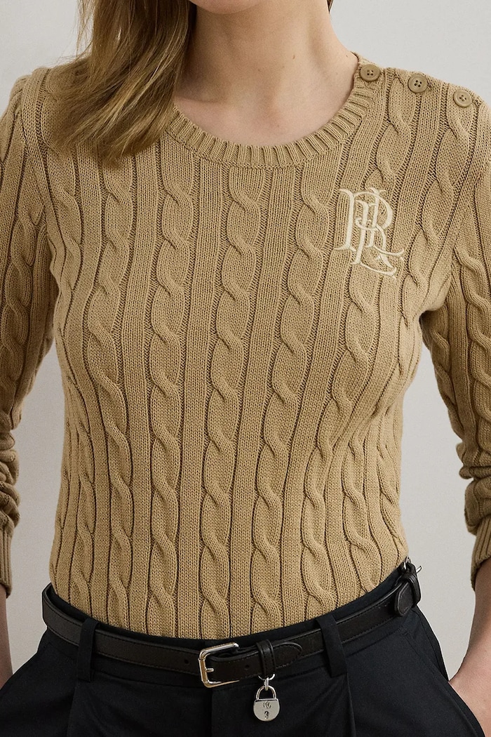 Bavlnený sveter Lauren Ralph Lauren béžová 200932223