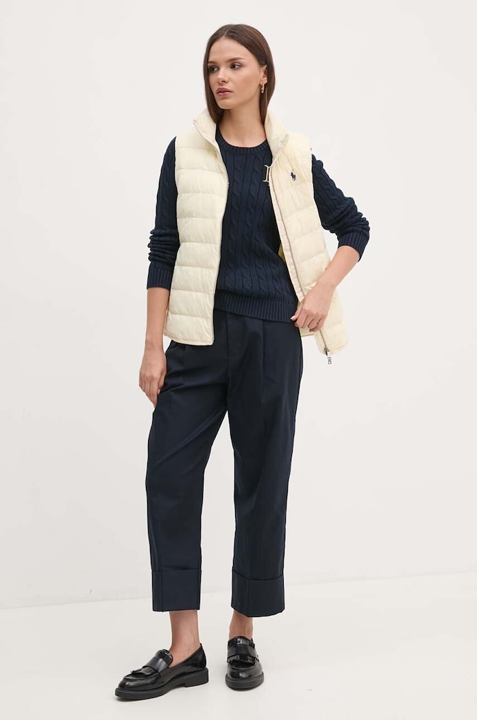 Lauren Ralph Lauren pamut pulóver 200932223 sötétkék AW25