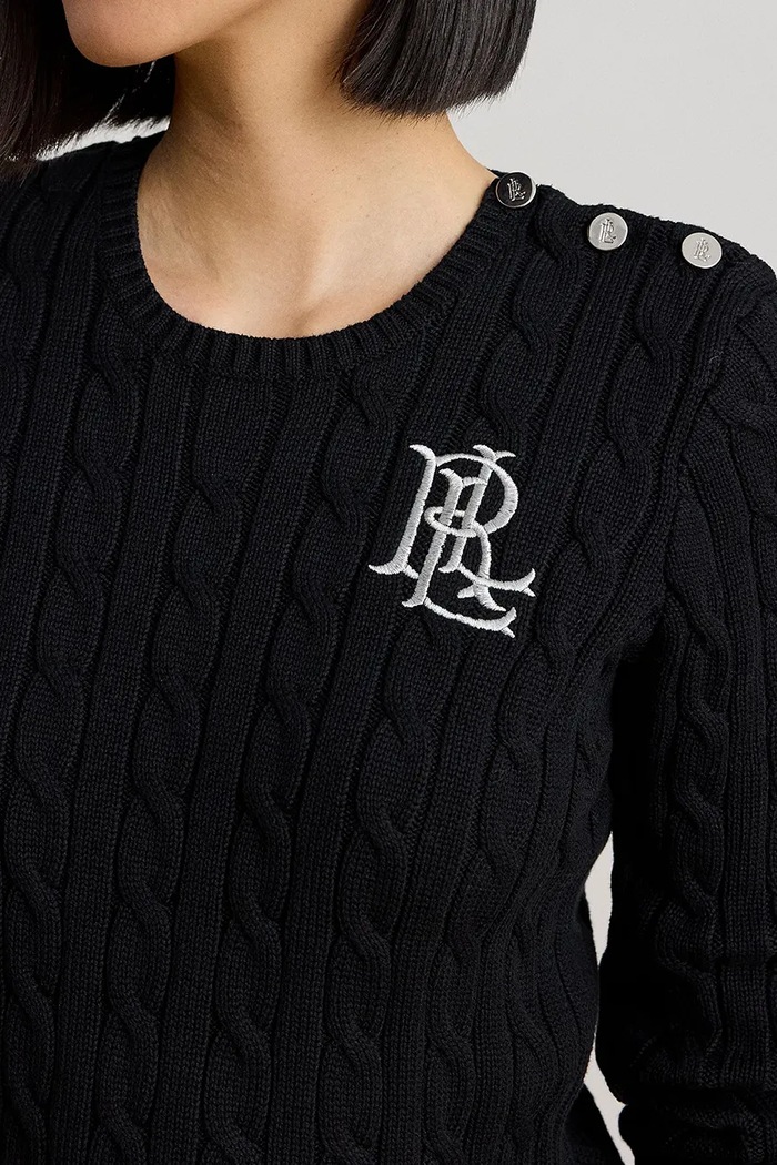 Bavlnený sveter Lauren Ralph Lauren čierna 200932223